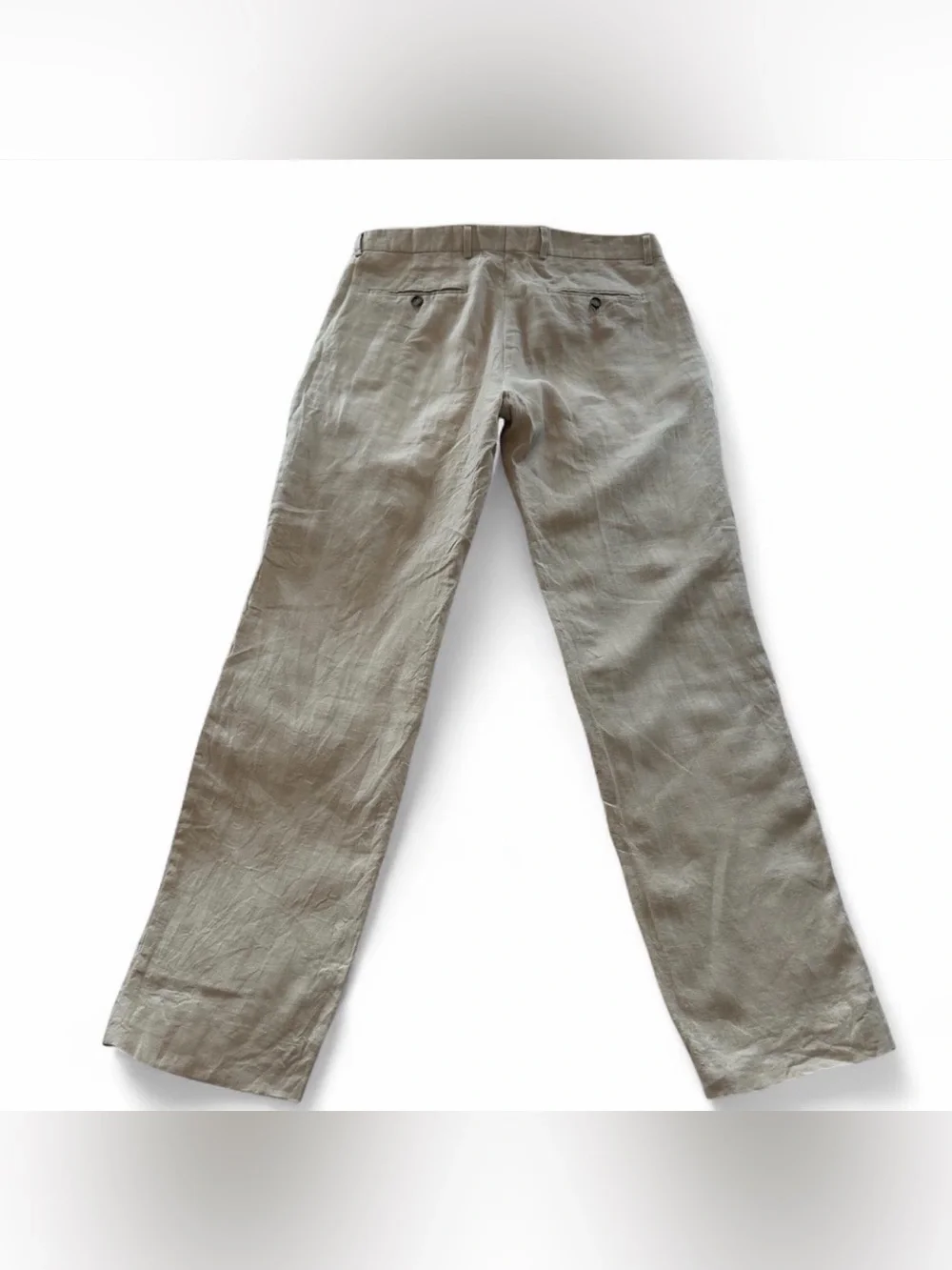 Sandro Paris Beige Linen Blend Tailored Pants 36x31